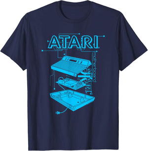 Atari Deconstructed Video Game Console Retro Gaming T-Shirt - T-Shirt | Navy