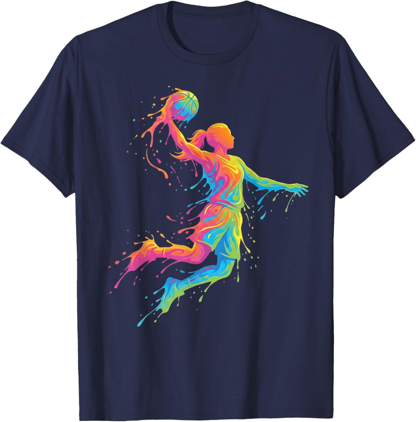 Basketball Woman Child Girl Basketball Basketball T-Shirt - T-Shirt | Navy