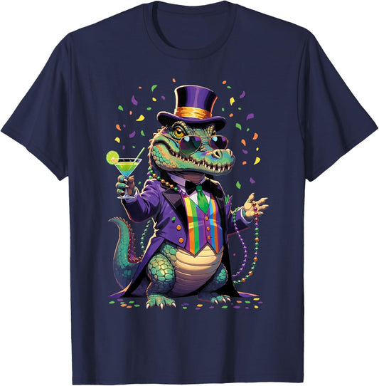Mardi Gras Alligator Mardigator Costume Men Women T-Shirt - T-Shirt | Navy