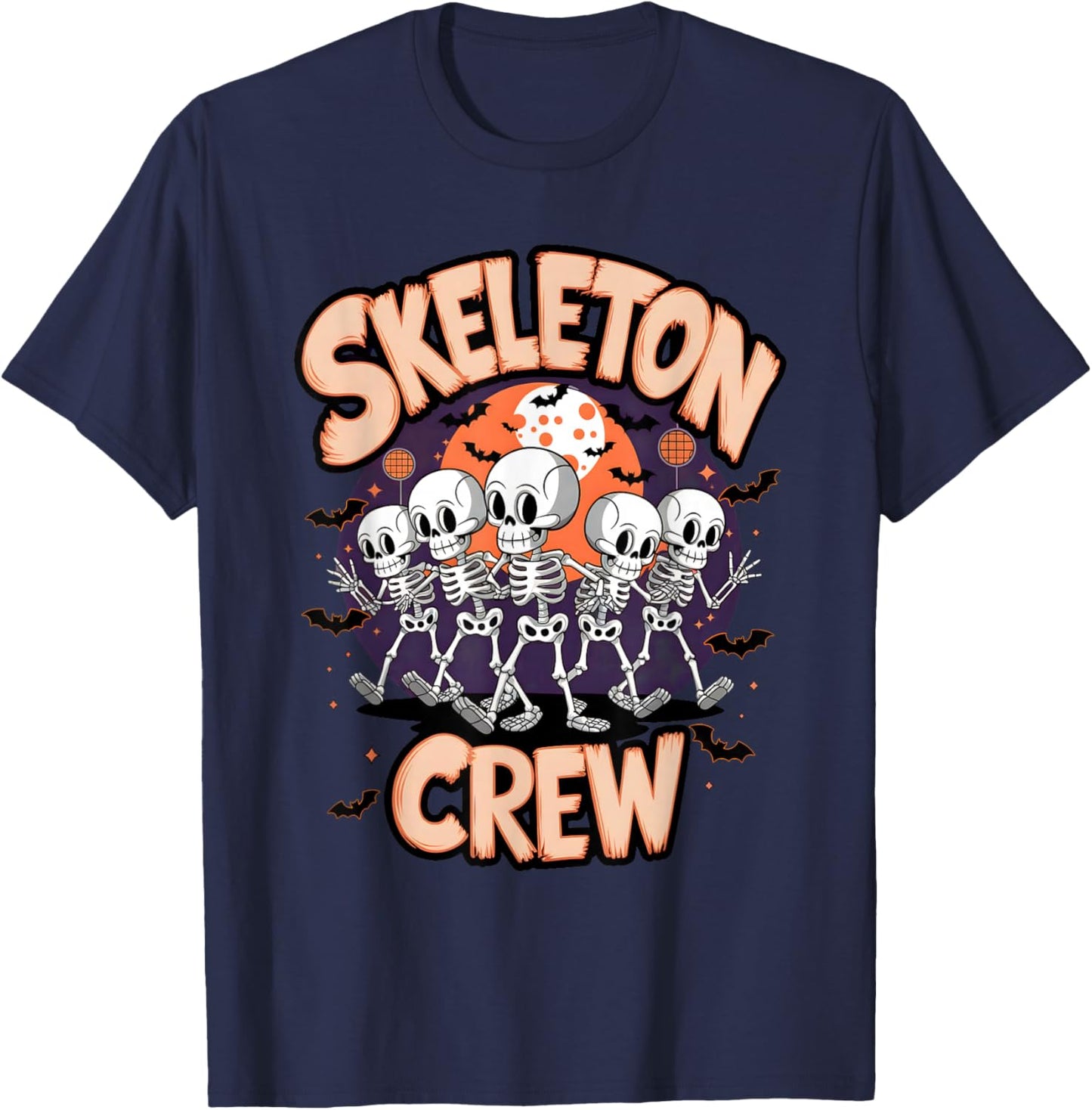 Dancing Skeleton Crew Halloween Party Fun Spooky Design T-Shirt - T-Shirt | Navy