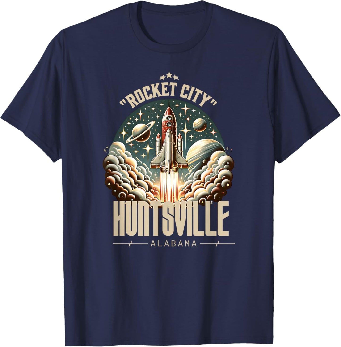 Huntsville Alabama Rocket Launch Space Lover Astronaut Gear T-Shirt - T-Shirt | Navy