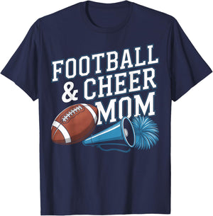Loud Proud Football and Cheer Mom Spirit Squad T-Shirt - T-Shirt | Navy