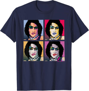 Rocky Horror Show Doctor Frank N Furter Pop Art T-Shirt - T-Shirt | Navy