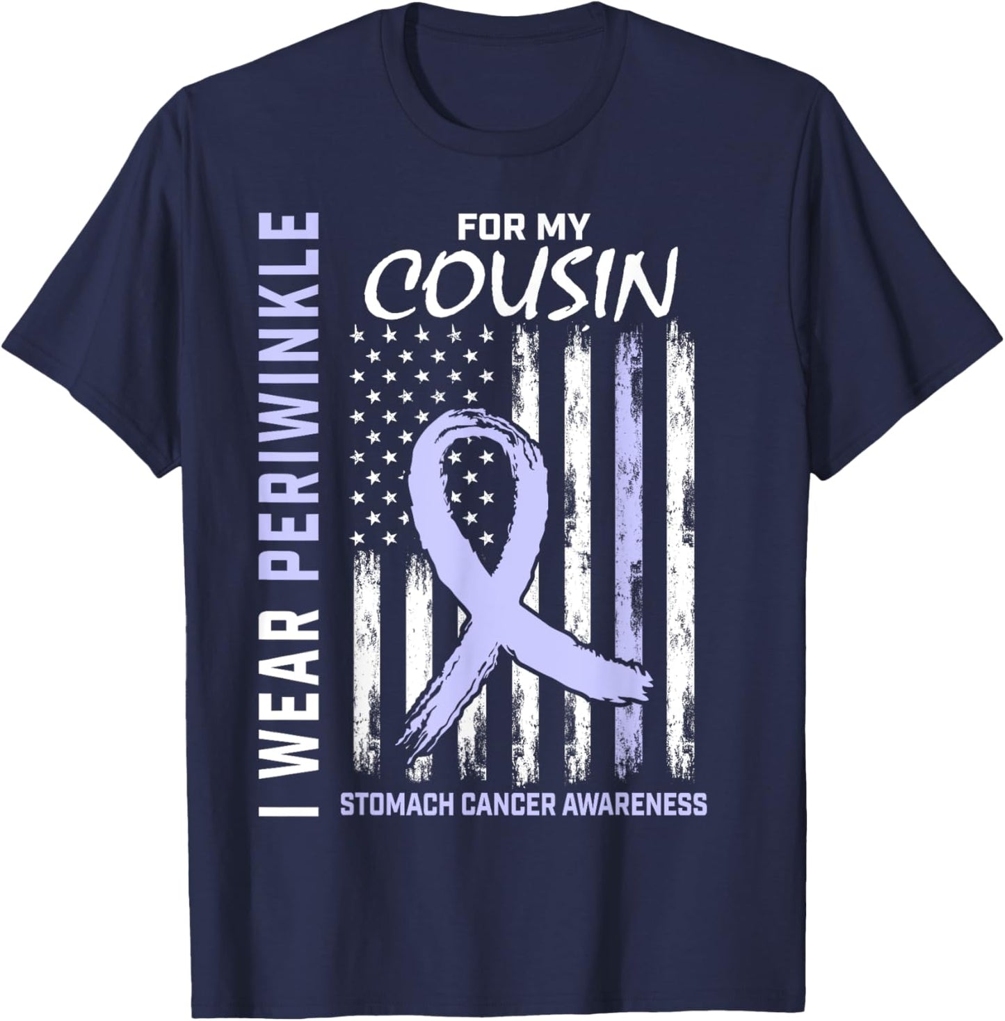 Periwinkle For My Cousin Stomach Cancer Awareness Shirt T-Shirt - T-Shirt | Navy