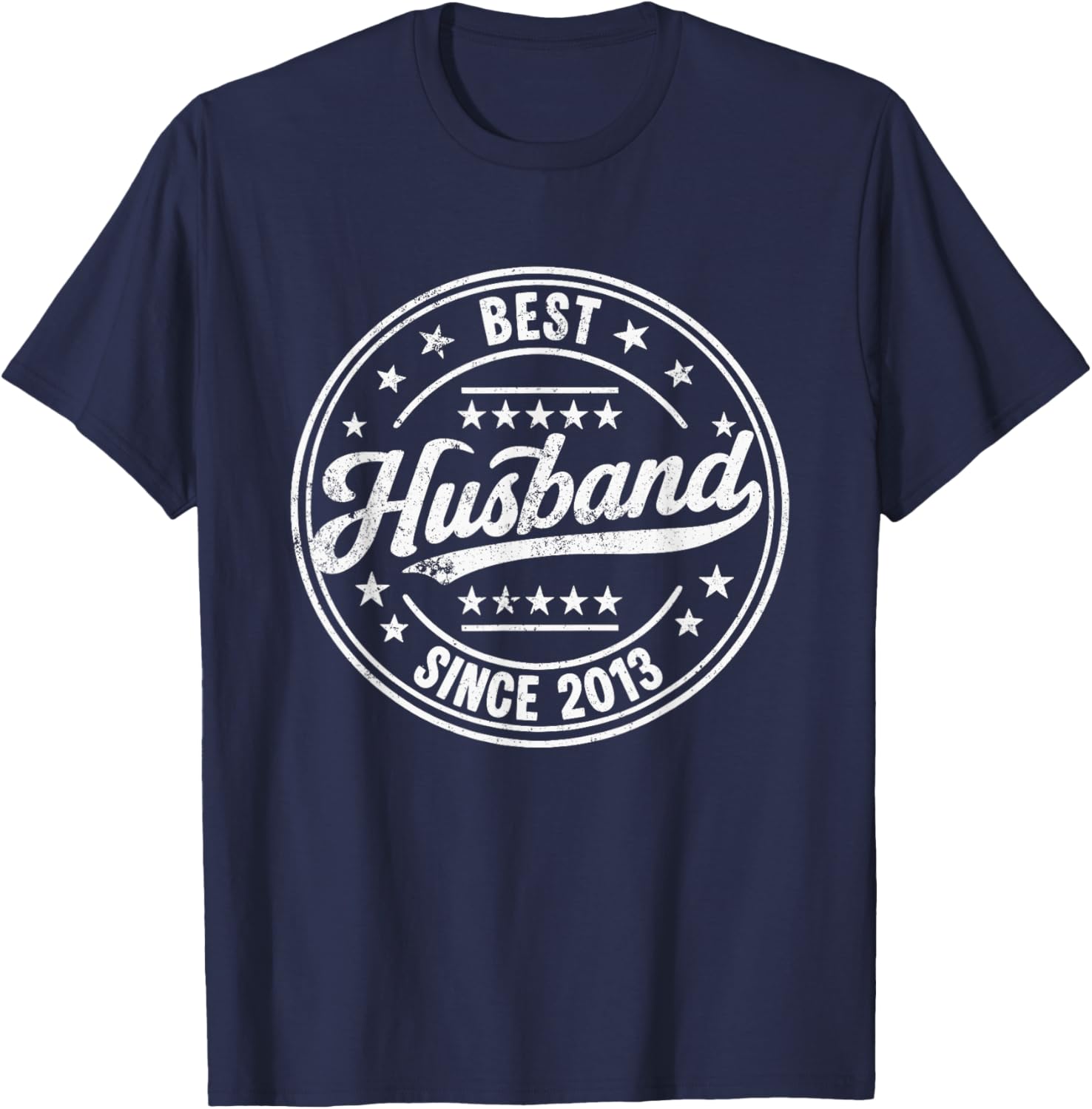 Retro Proud Best Husband Since 2013 13th Wedding Anniversary T-Shirt - T-Shirt | Navy