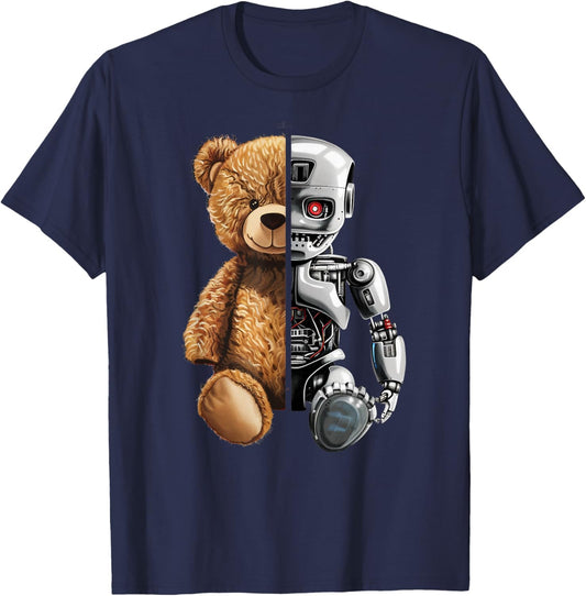 Robotics Animal Lover Teddy Robot Bear Robots Art T-Shirt - T-Shirt | Navy