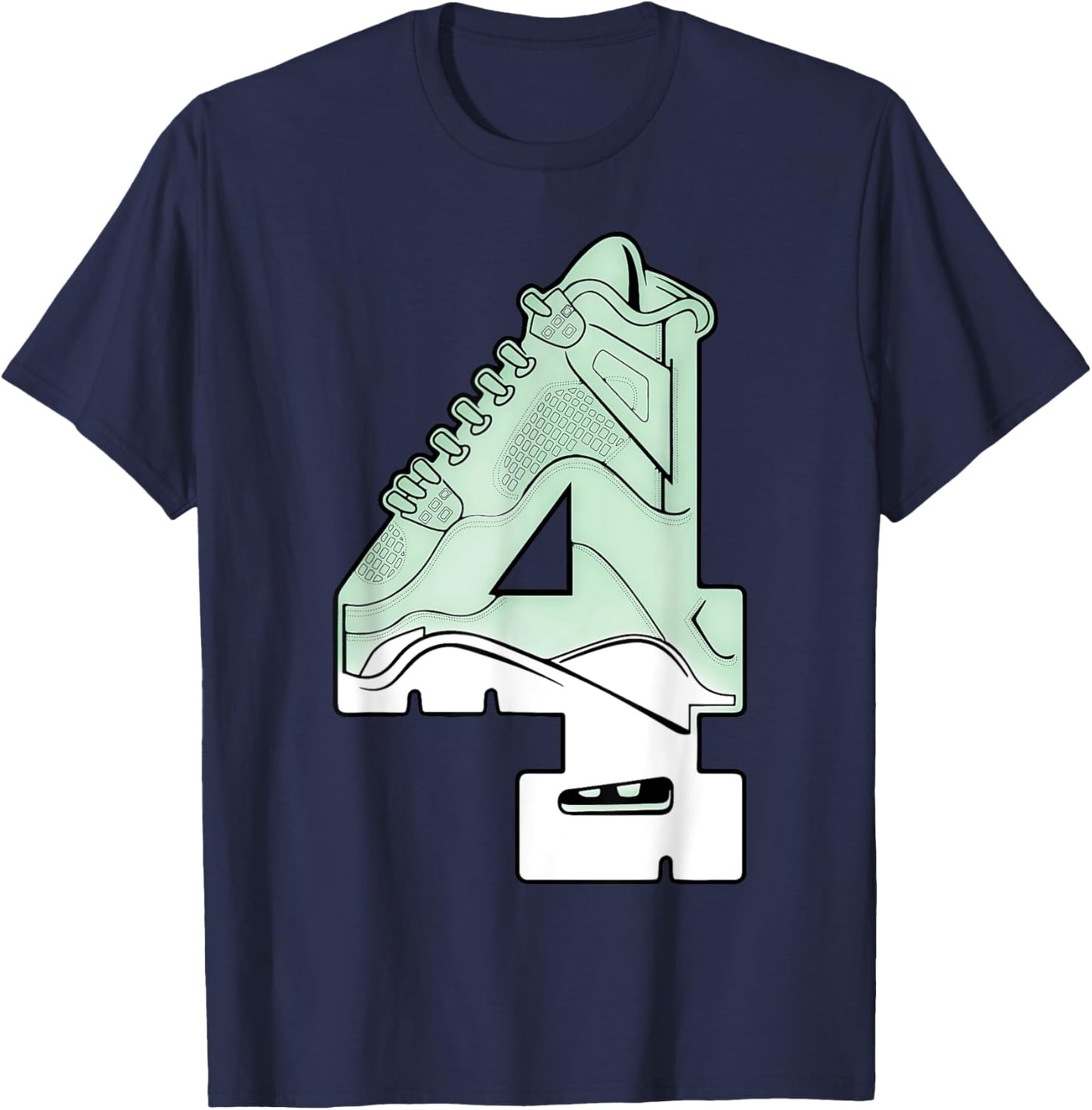 Number 4 Seafoam Abundance 4s Matching Retro Men Women T-Shirt - T-Shirt | Navy