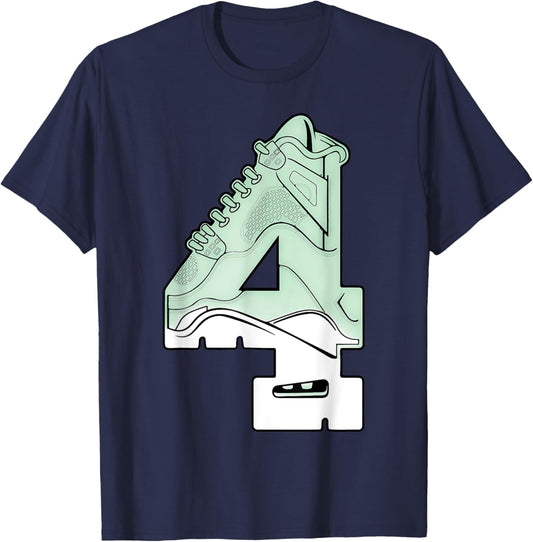Number 4 Seafoam Abundance 4s Matching Retro Men Women T-Shirt - T-Shirt | Navy