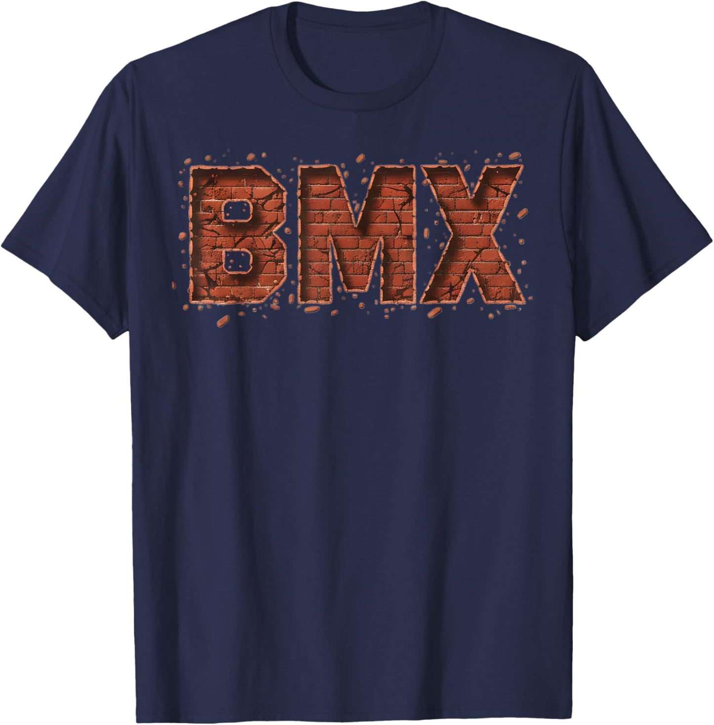 BMX Brick Wall Crumble Logo | Extreme Sports & Bike Culture T-Shirt - T-Shirt | Navy