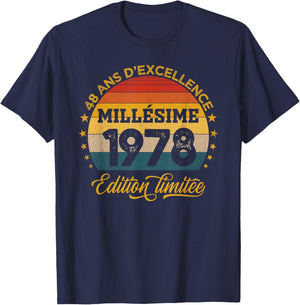 48 Years Anniversary Man Vintage 1978 Made in 1978 T-Shirt - T-Shirt | Navy