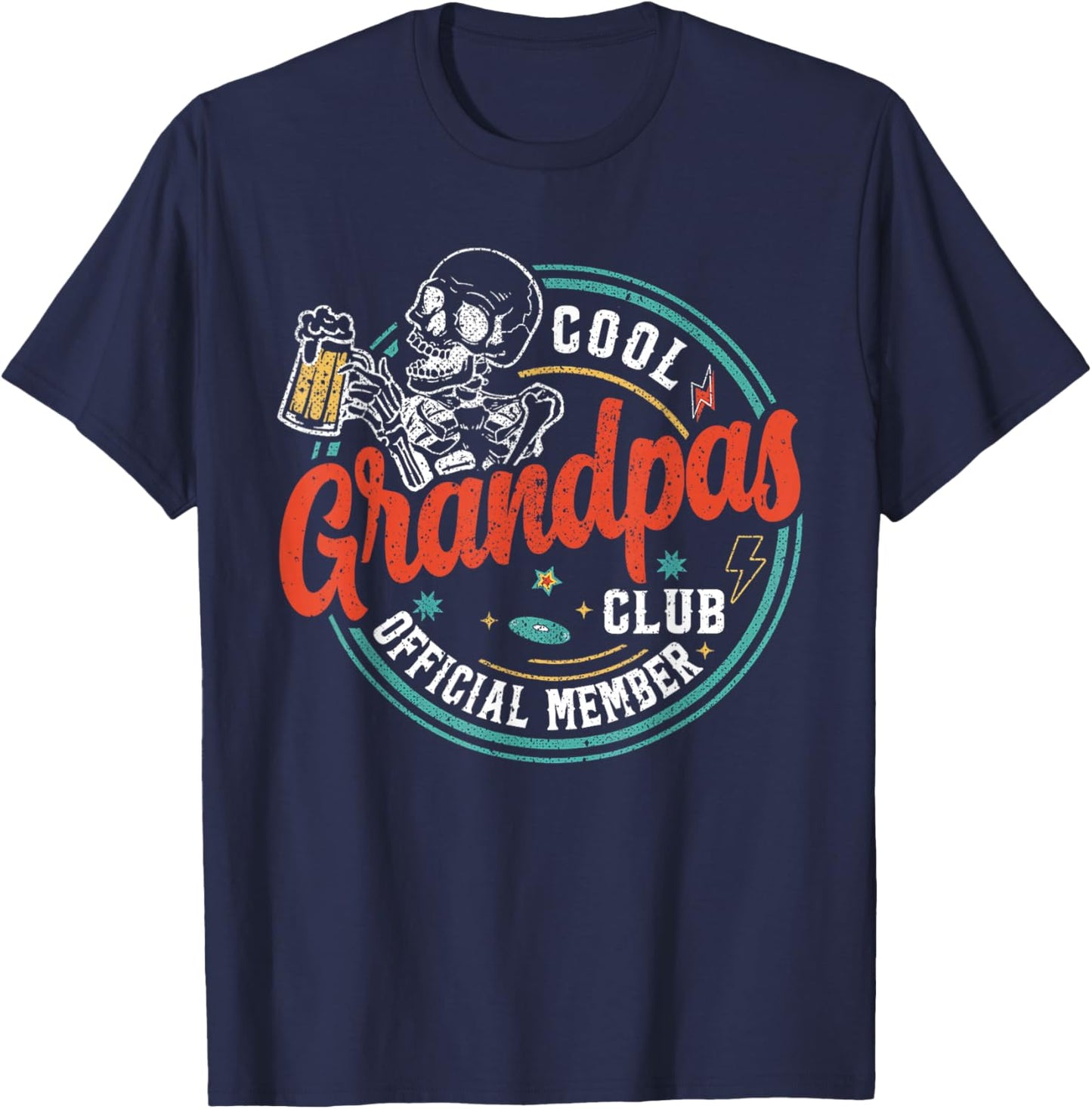 Grandpa Shirt Official Member Cool Grandpas Club T-Shirt - T-Shirt | Navy