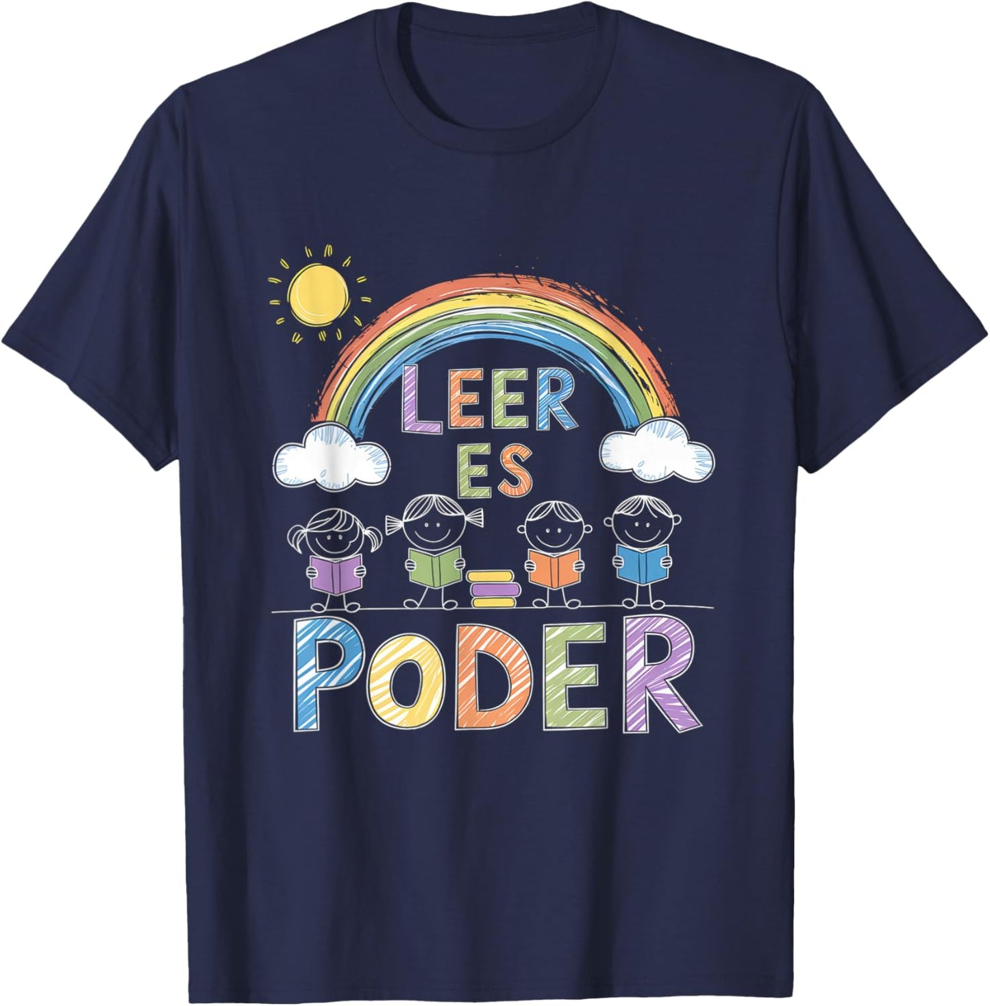 Leer ES Poder Mexico Reading Floral Hispanic Heritage T-Shirt - T-Shirt | Navy