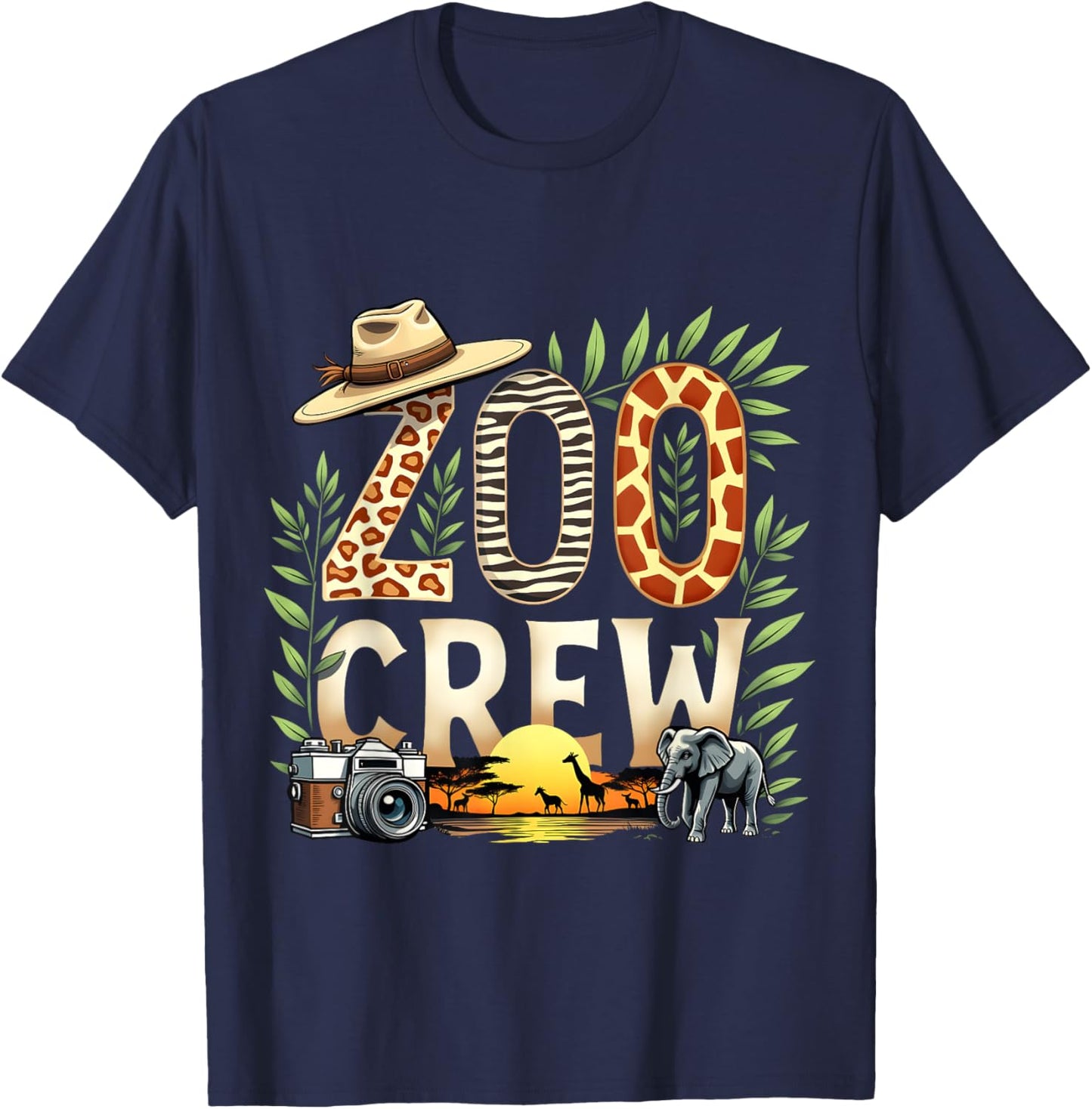 Zoo Crew Safari Animals Wild Field Trip Wildlife Animal T-Shirt - T-Shirt | Navy