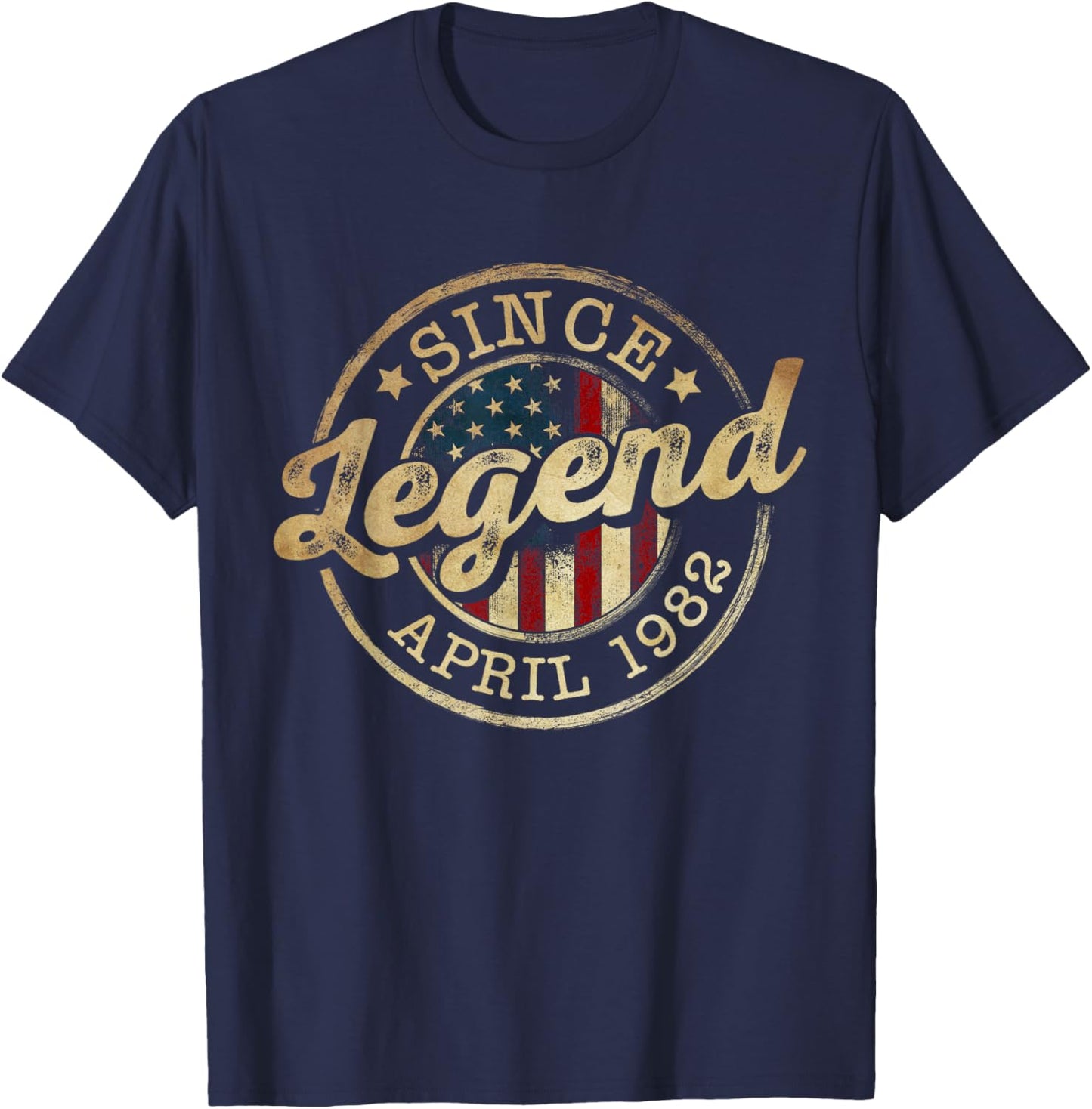 Legend Since April 1982 Vintage 44th Birthday Classic T-Shirt - T-Shirt | Navy