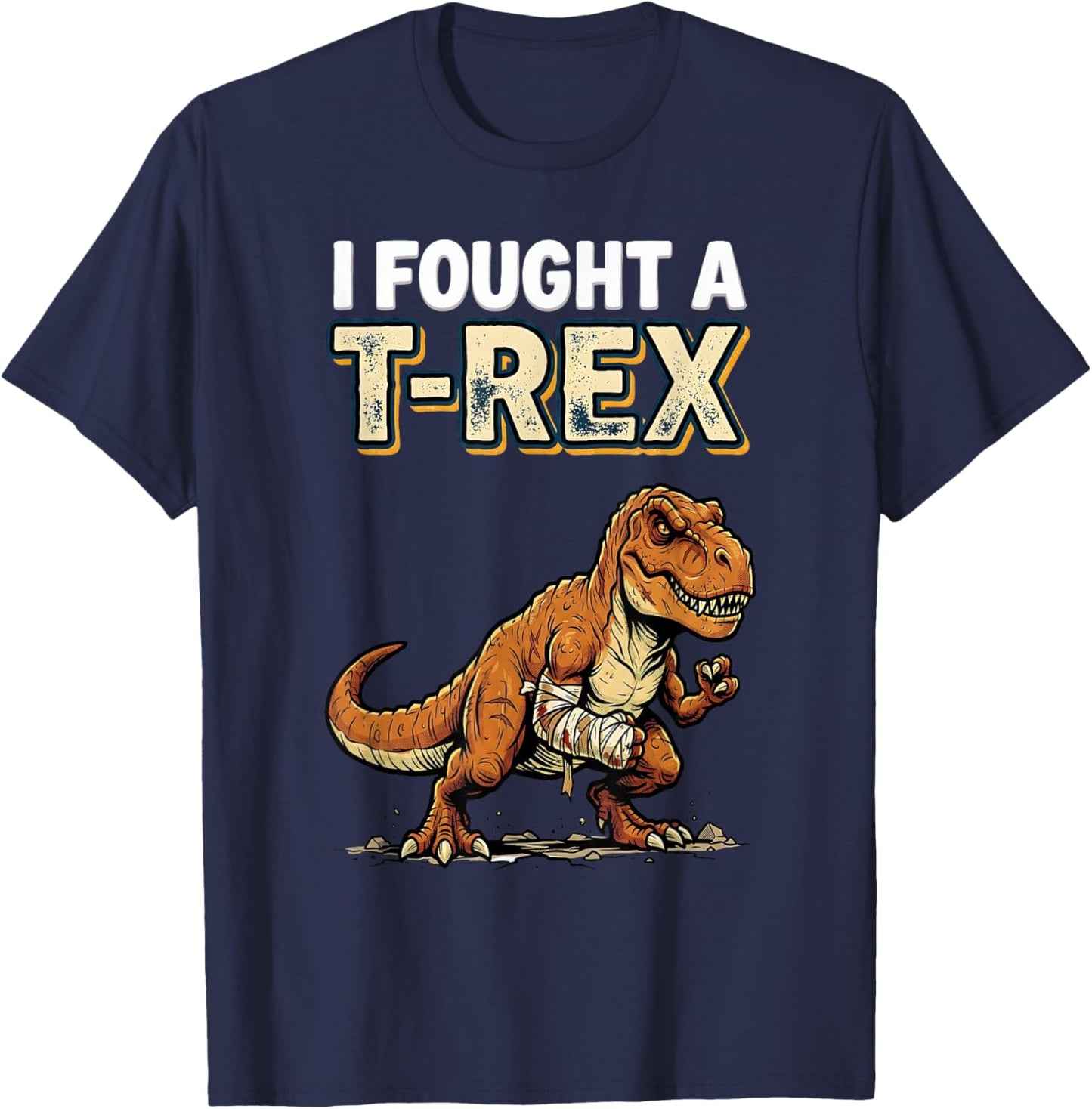 Funny Get Well Broken Arm TRex Dinosaur Injury Recovery Gift T-Shirt - T-Shirt | Navy