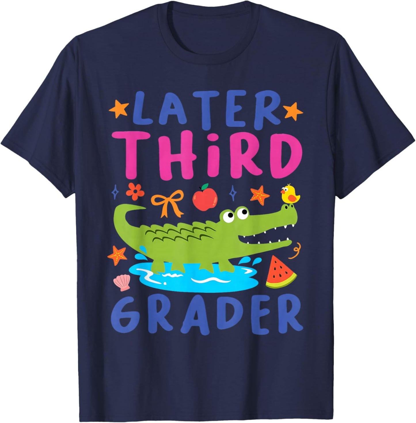 Later Gator Funny Alligator Kids Cute Third Grader T-Shirt - T-Shirt | Navy