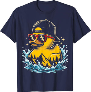 Cool Rubber Duck with Sunglasses T-Shirt - T-Shirt | Navy