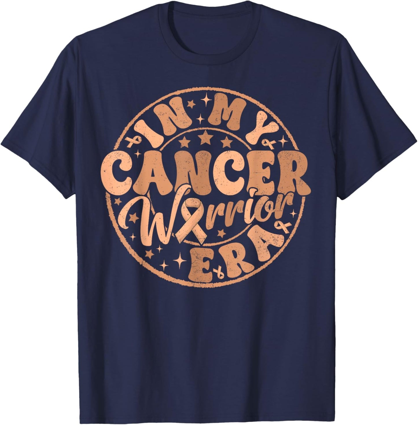 Groovy In My Cancer Warrior Era Uterine Cancer Awareness Day T-Shirt - T-Shirt | Navy