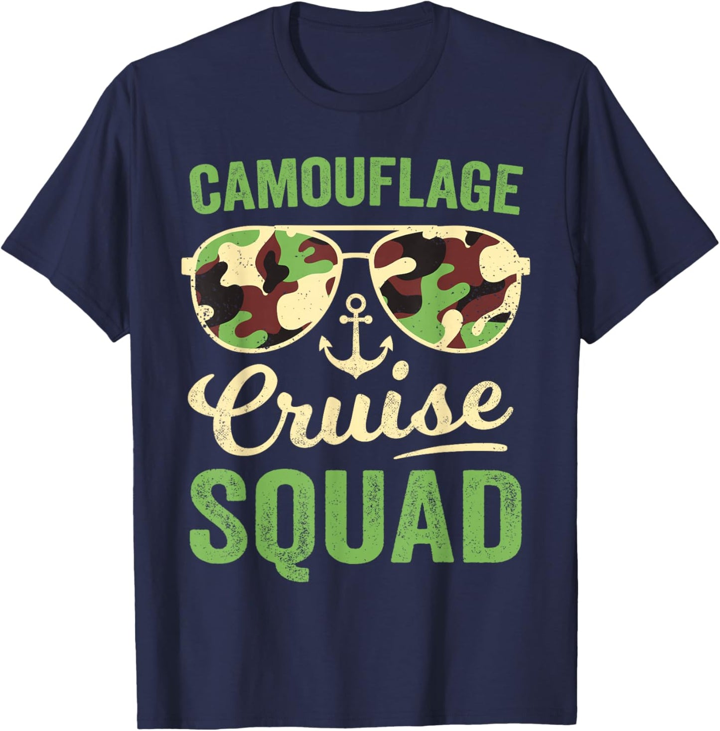 Camouflage Cruise Squad Retro Vintage Family Matching Camo T-Shirt - T-Shirt | Navy