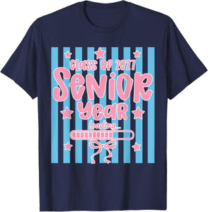 Class of 2027 Senior Year Loading Funny Graduation T-Shirt - T-Shirt | Navy