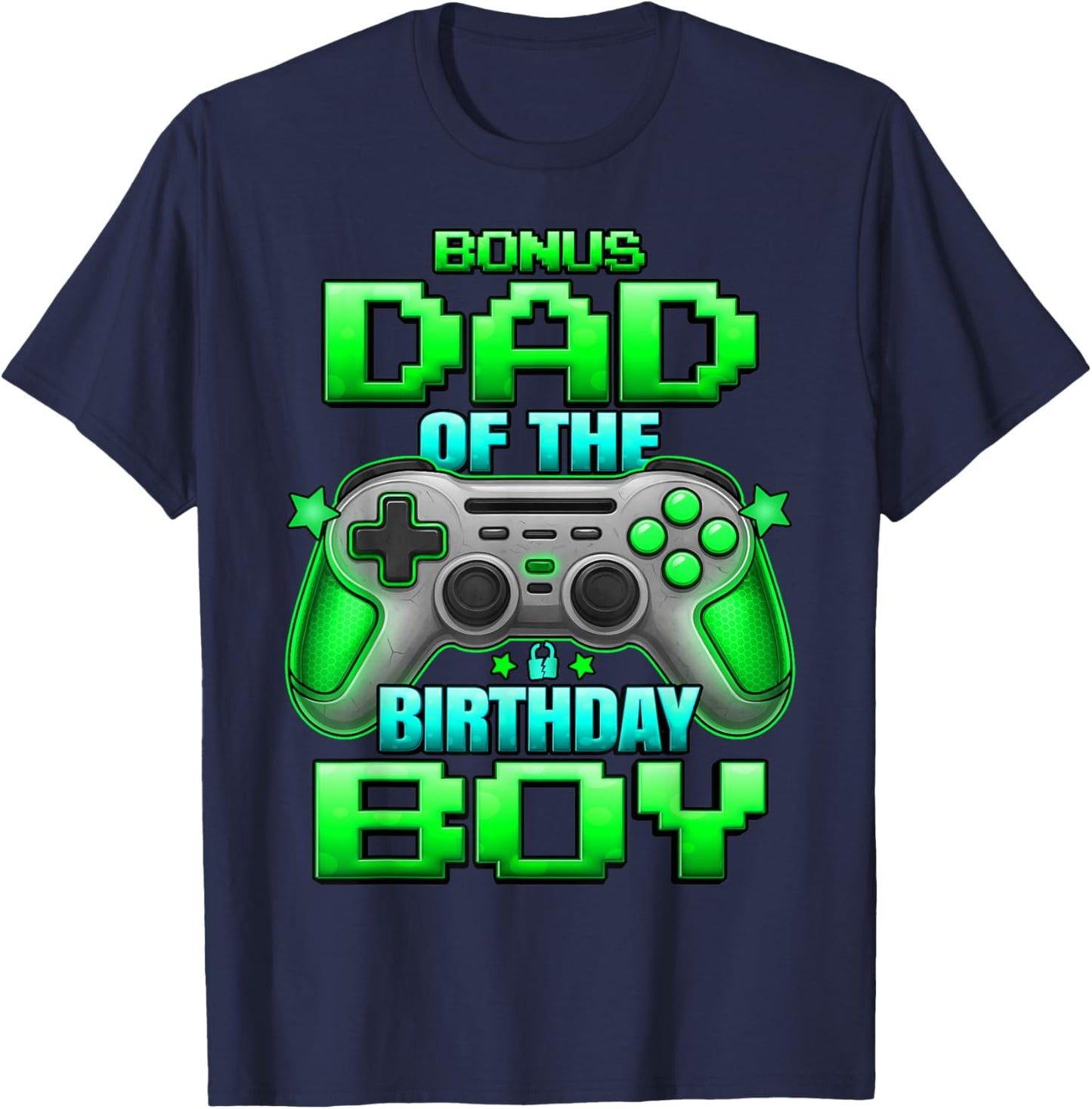 Bonus Dad of The Birthday Boy Matching Family Father T-Shirt - T-Shirt | Navy