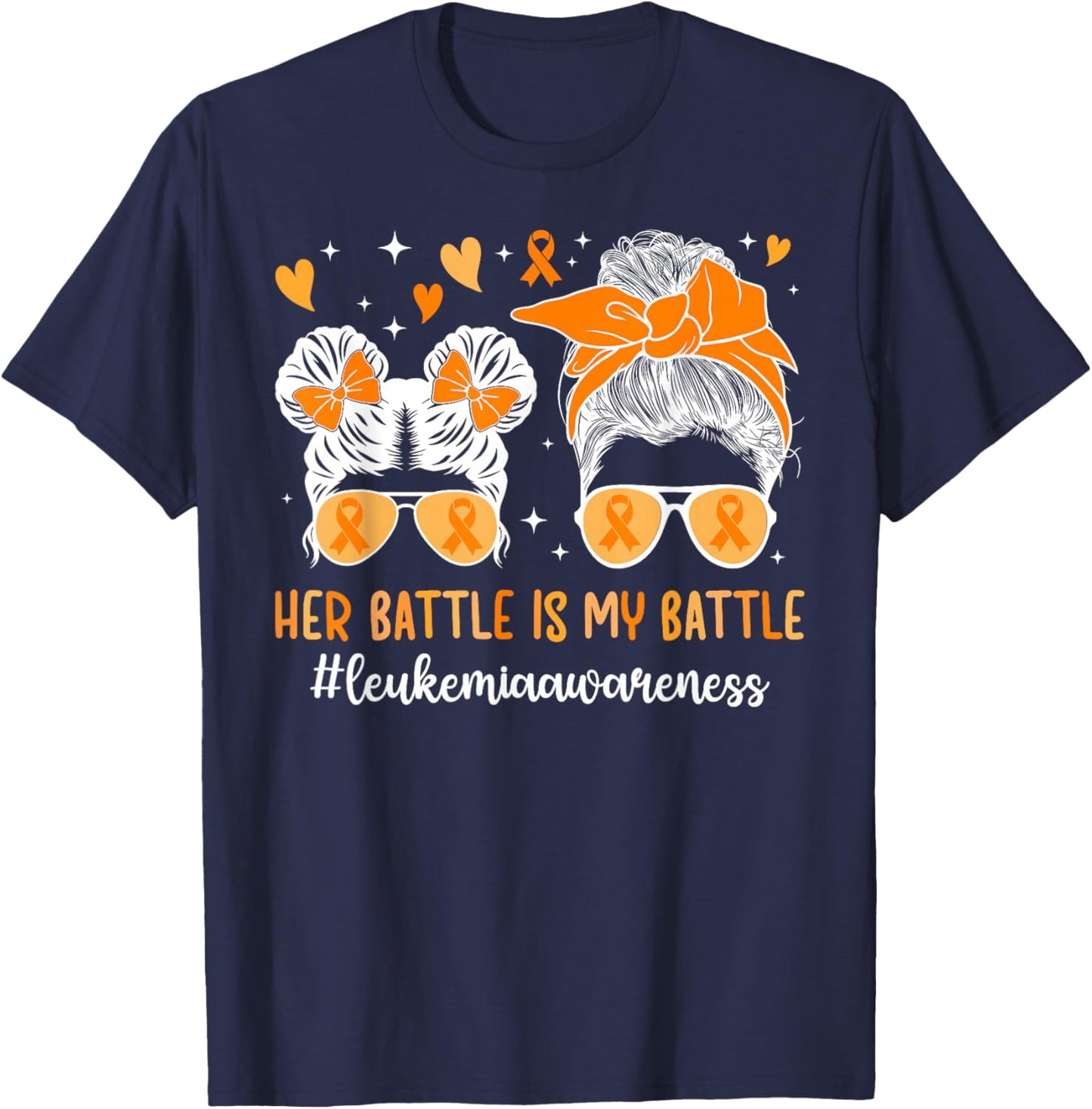 Leukemia Awareness Proud Leukemia Mom of A Leukemia Warrior T-Shirt - T-Shirt | Navy