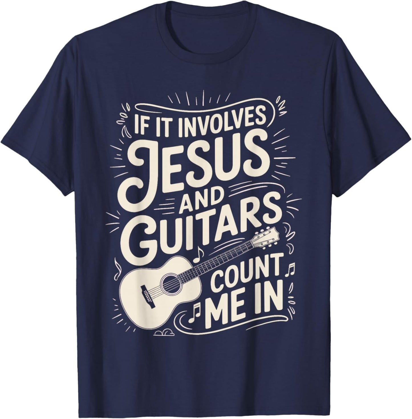 Funny Guitar Art Women Kids Guitar Player Guitarist T-Shirt - T-Shirt | Navy