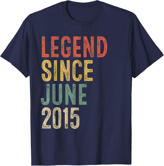 Legend Since June 2015 11th Birthday Boy Girl 11 Year Old T-Shirt - T-Shirt | Navy
