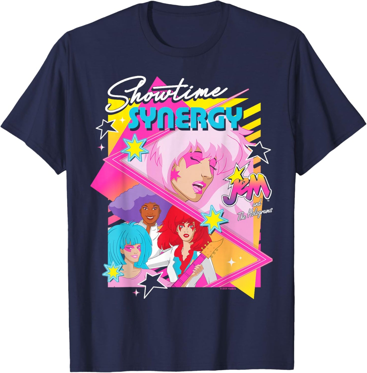 Jem and The Holograms Showtime Synergy Jem and The Band T-Shirt - T-Shirt | Navy