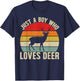 Just a Boy Who Loves Deer For Deer Lover Kids Boys T-Shirt - T-Shirt | Navy