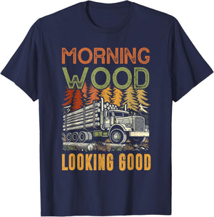 Log Truck Driver Timber Lorry Funny Logging Truck T-Shirt - T-Shirt | Navy