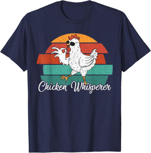 Chicken Whisperer Retro Chickens Lover Farming Farmer Gifts T-Shirt - T-Shirt | Navy