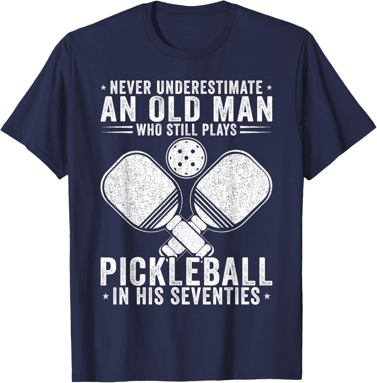 The Best Men Play Pickleball Seventies Funny Pickle Ball T-Shirt - T-Shirt | Navy
