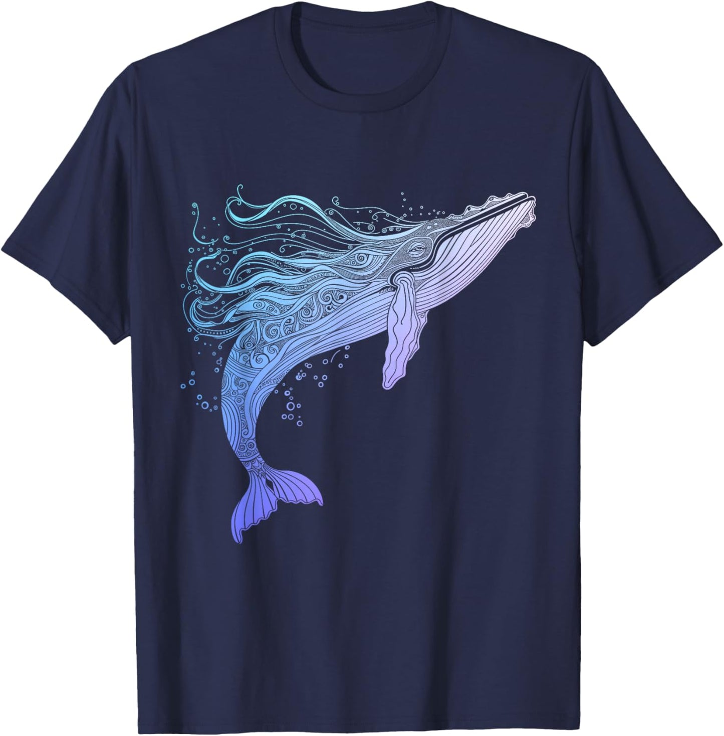 Blue Whale Humpback Whale Lover T-Shirt - T-Shirt | Navy