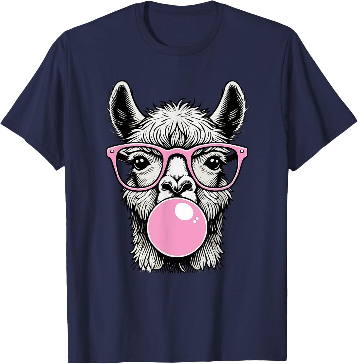 Cute Llama Shirt Funny Llama Lovers T-Shirt - T-Shirt | Navy
