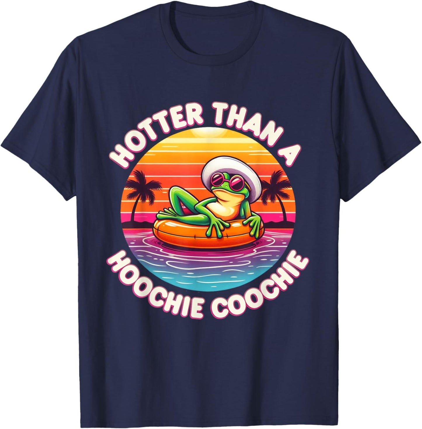 Hotter Than A Hoochie Coochie Frog Country Music Fans Design T-Shirt - T-Shirt | Navy