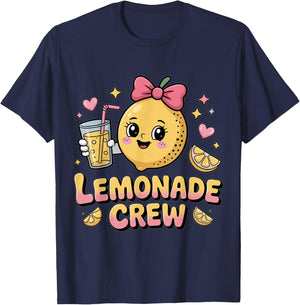 Cute Lemonade Day Crew Kawaii Girls T-Shirt - T-Shirt | Navy