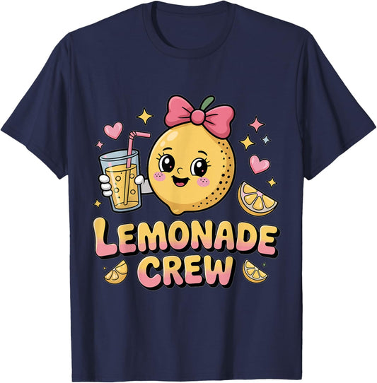 Cute Lemonade Day Crew Kawaii Girls T-Shirt - T-Shirt | Navy