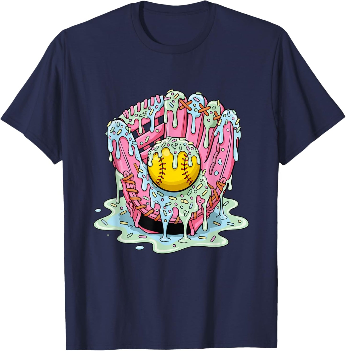 Dripping Softball - Softball Lover Softball Fan Softballer T-Shirt - T-Shirt | Navy
