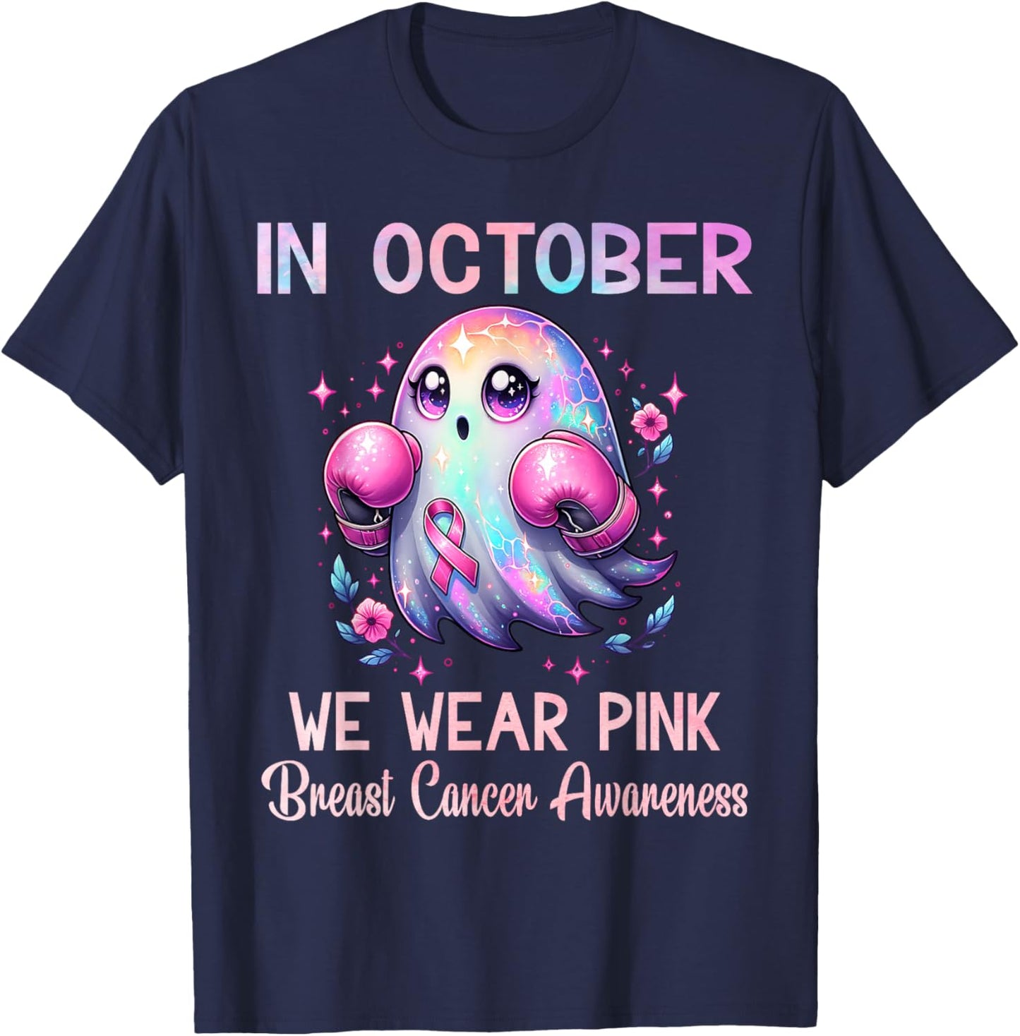 In October We Wear Pink Breast Cancer Awareness Women T-Shirt - T-Shirt | Navy