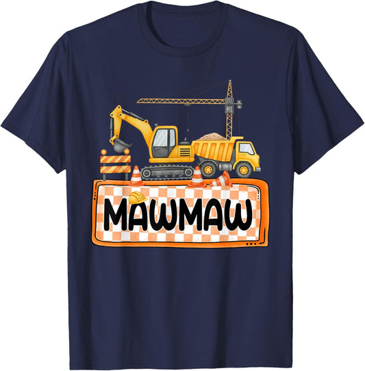Funny Mawmaw Construction Excavator Matching Family T-Shirt - T-Shirt | Navy
