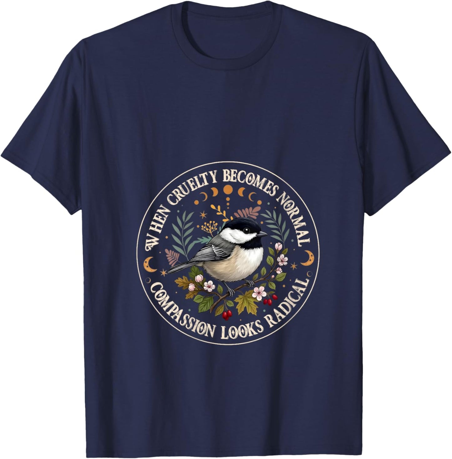Women's When Cruelty Becomes Normal Compassion Looks Radical V-Neck T-Shirt - T-Shirt | Navy