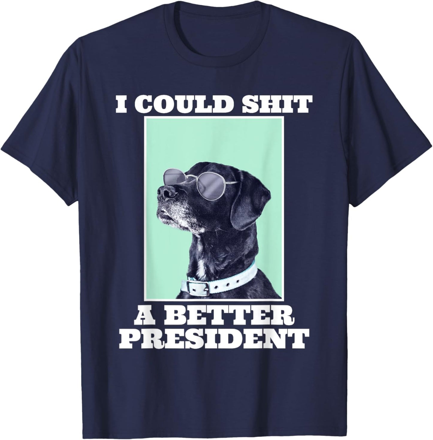 I Could Shit A Better President Funny Dogs Lovers Sarcasm T-Shirt - T-Shirt | Navy