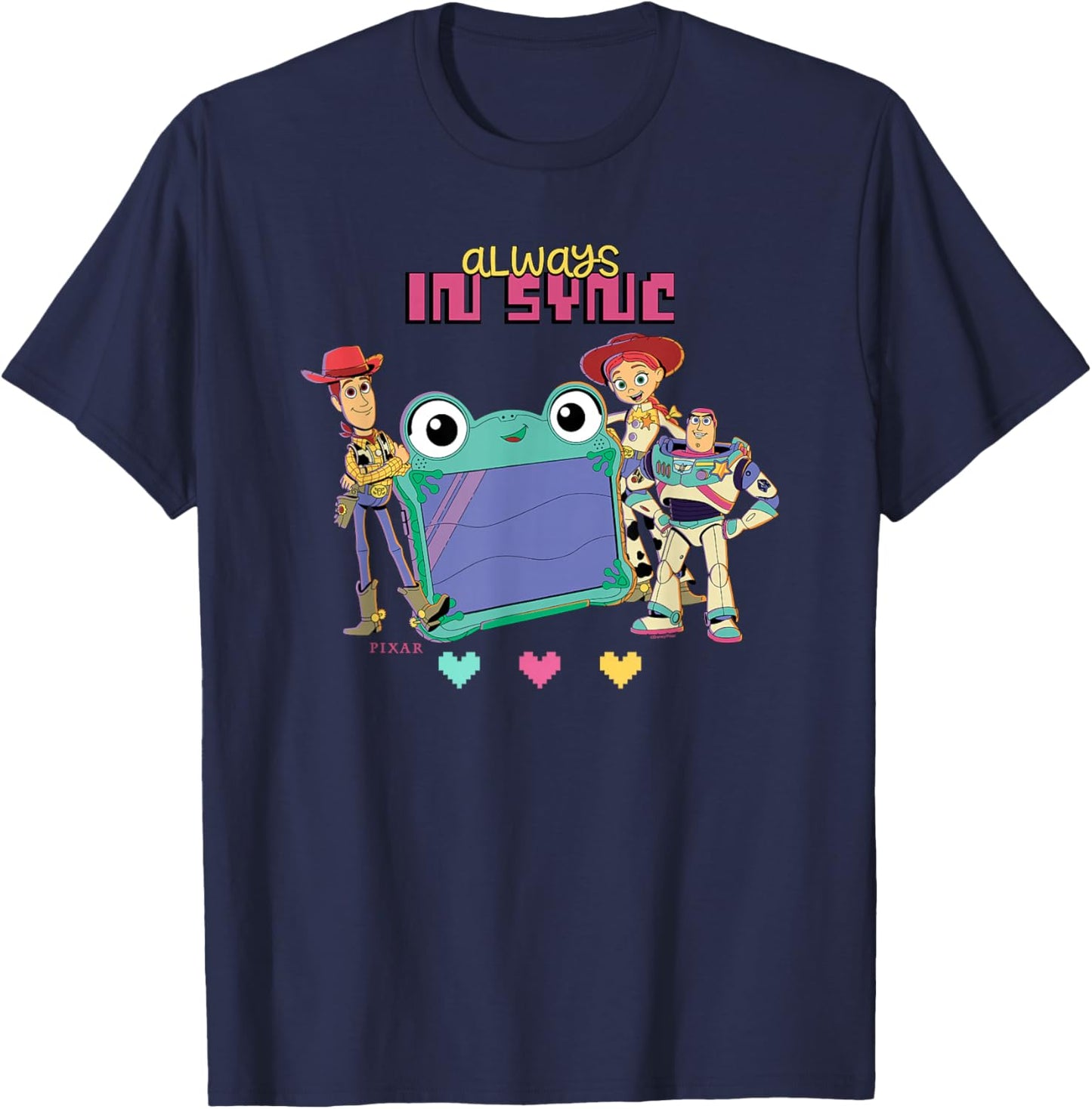 Disney Pixar Toy Story 5 Always in Sync Frog Tablet T-Shirt - T-Shirt | Navy