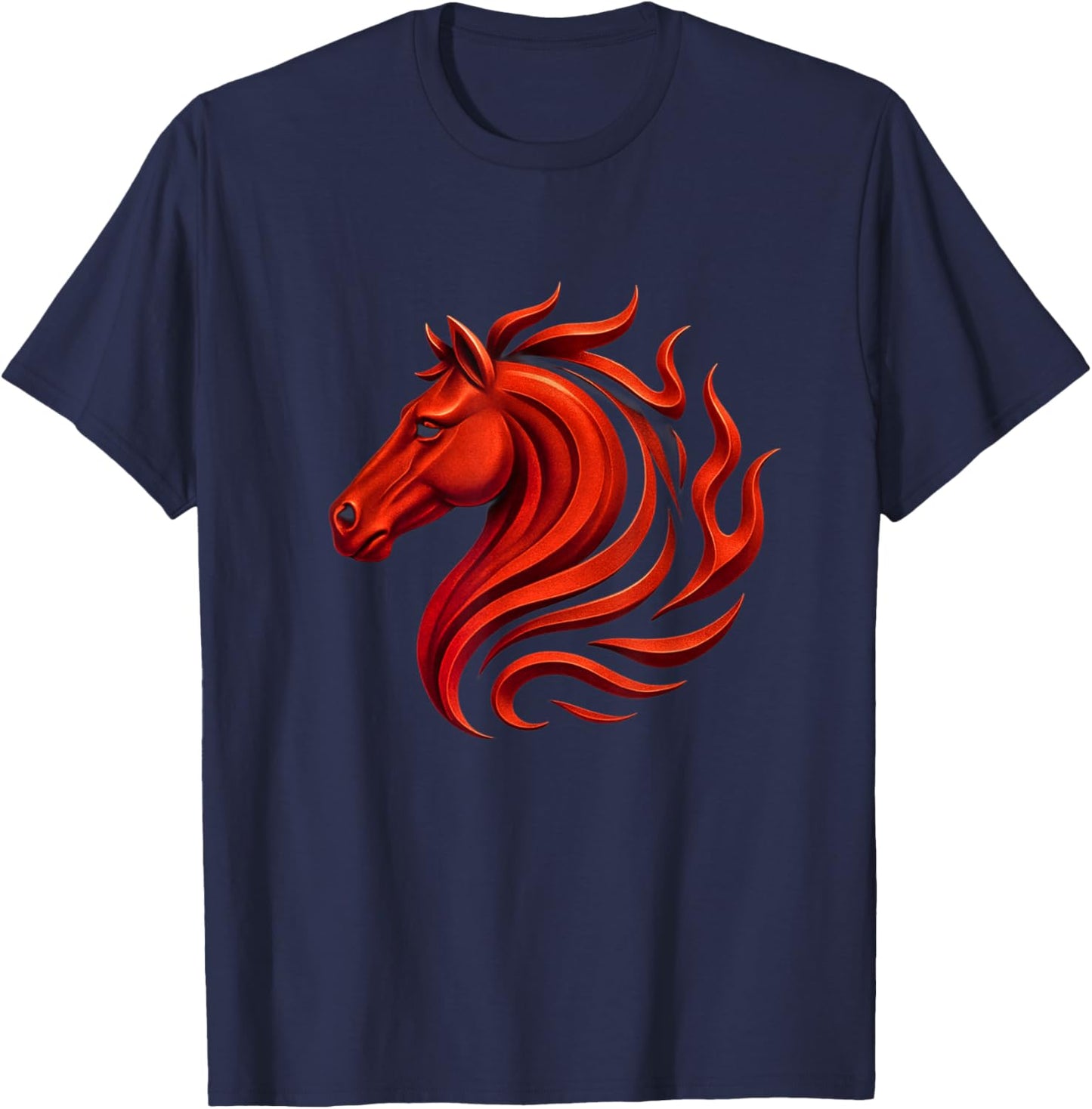 Cheval de feu Symbole du Zodiaque Chinois 2026 Nouvel an Lunaire T-Shirt - T-Shirt | Navy