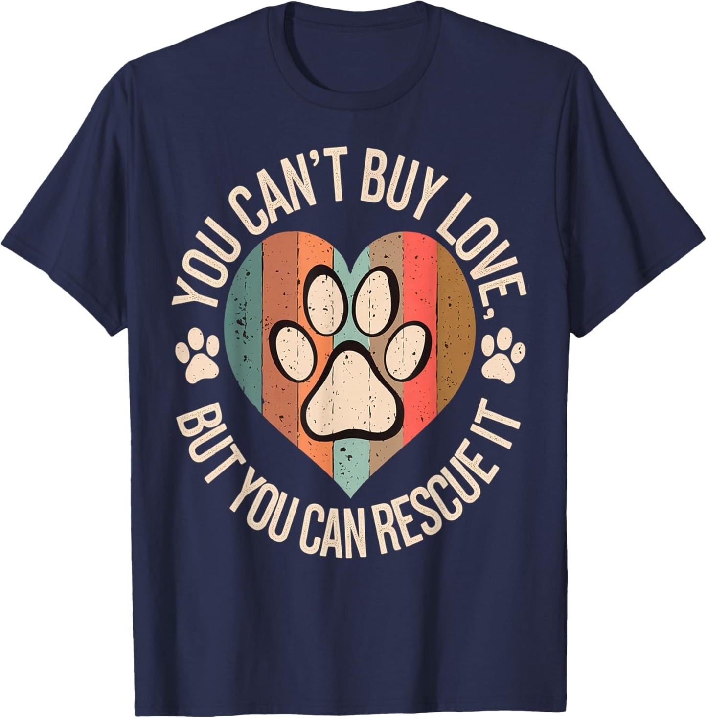 Animal Rescue Retro T-Shirt - T-Shirt | Navy