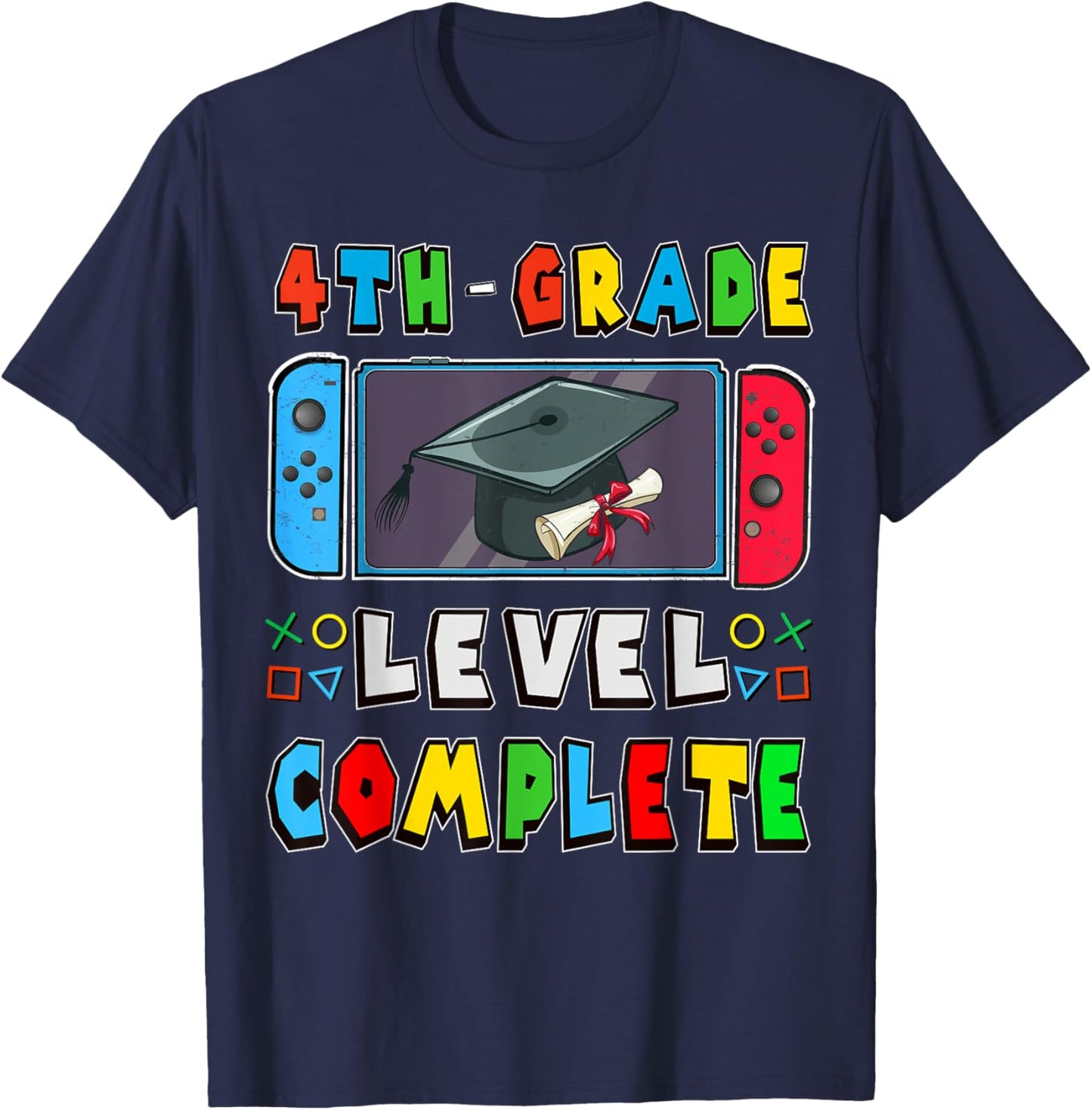 Fourth Grade Level Complete Last Day Of School Graduate Boys T-Shirt - T-Shirt | Navy