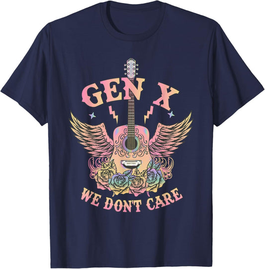 We Don't Care Retro GenX T-Shirt - T-Shirt | Navy