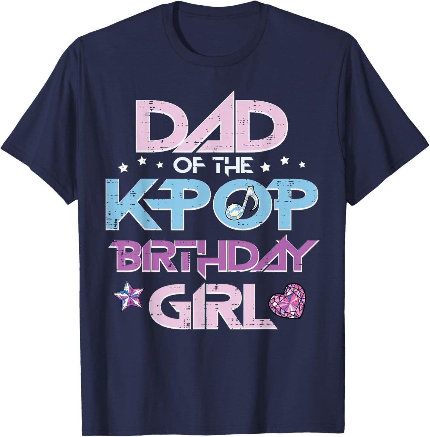 Dad of Kpop Birthday Girl Family Matching Bday Papa Men T-Shirt - T-Shirt | Navy