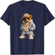 Cool Hipster Stylish Teddy Bear Illustration Graphic Designs T-Shirt - T-Shirt | Navy